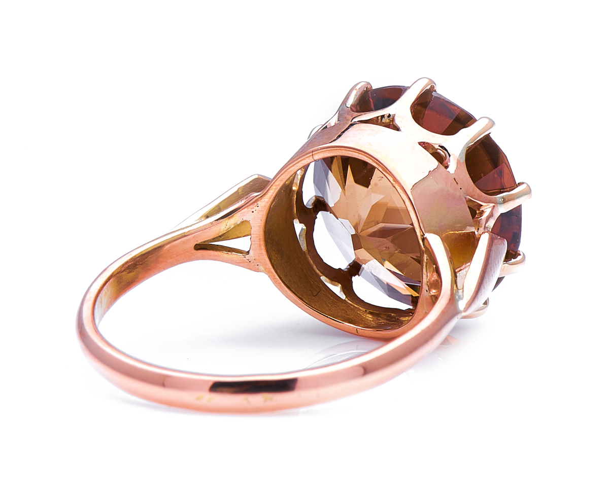 Art Deco, natural 15ct zircon ring