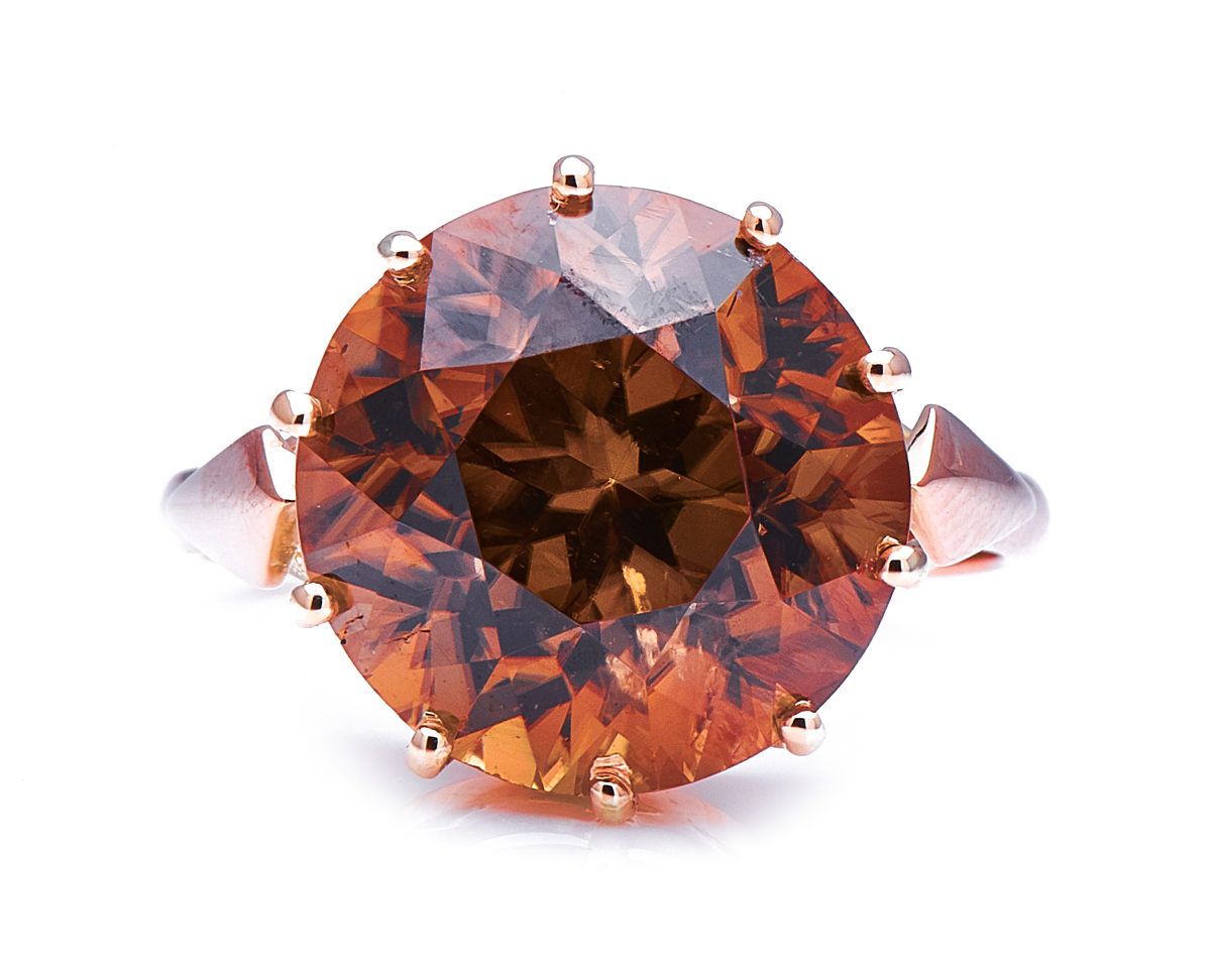 Art Deco, natural 15ct zircon ring