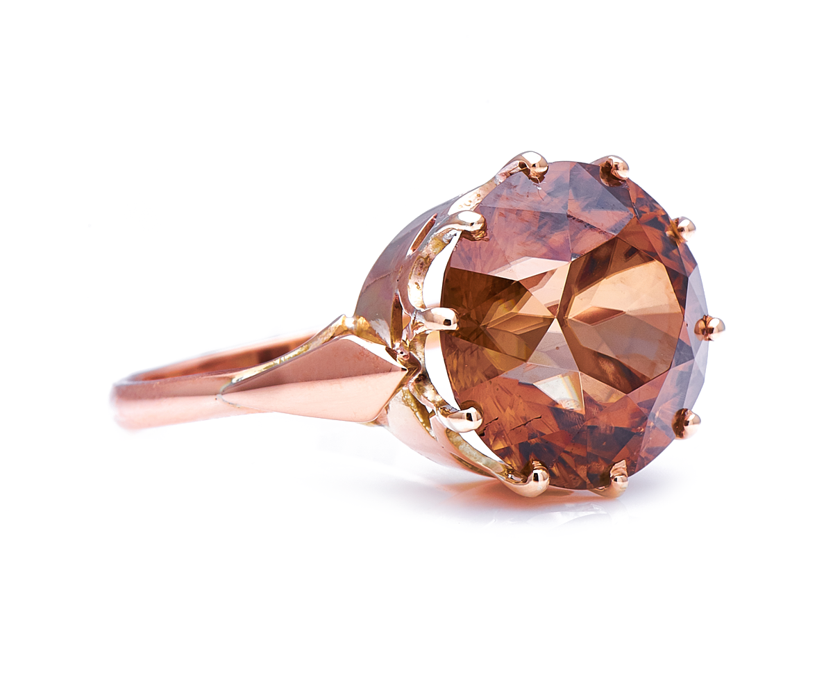 Art Deco, natural 15ct zircon ring