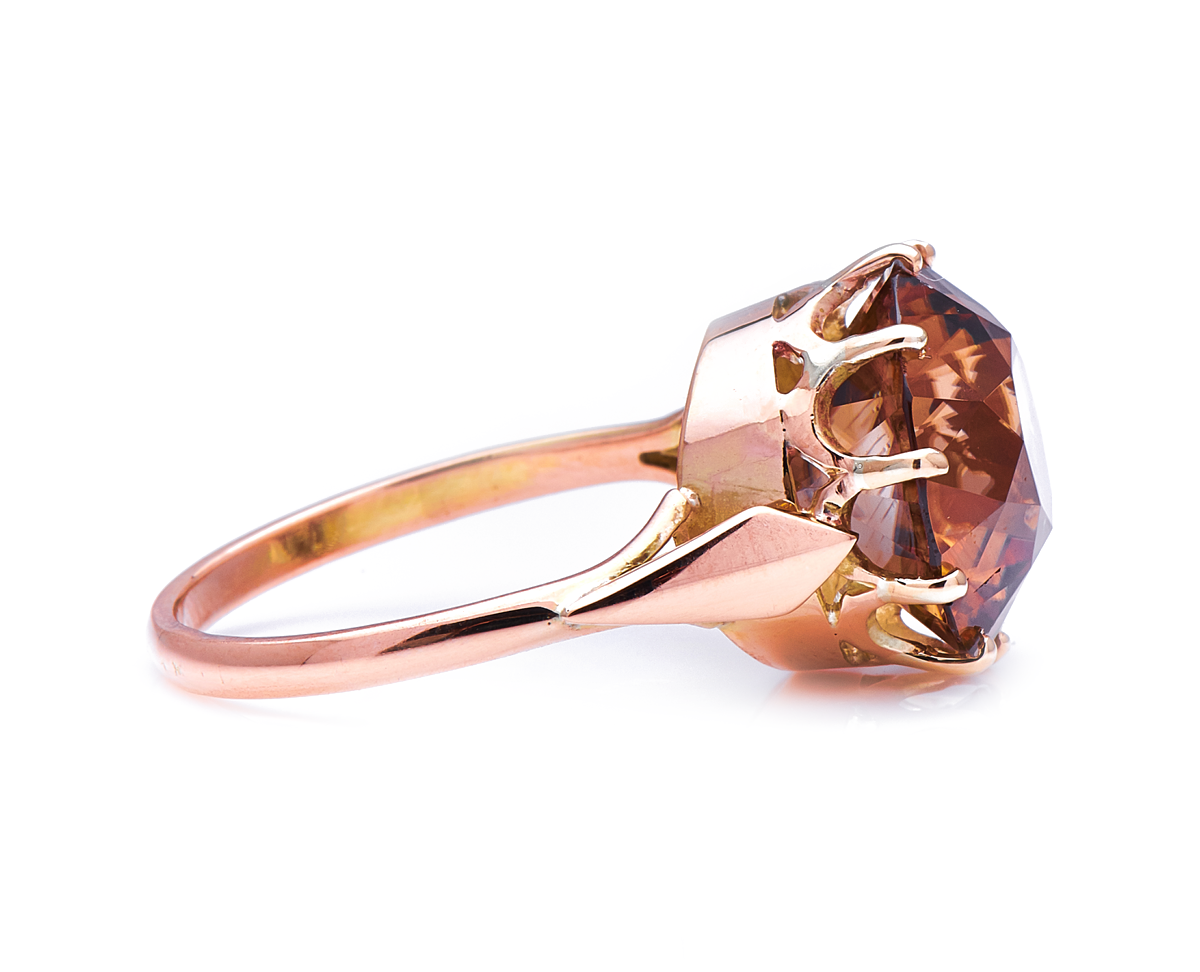 Art Deco, natural 15ct zircon ring