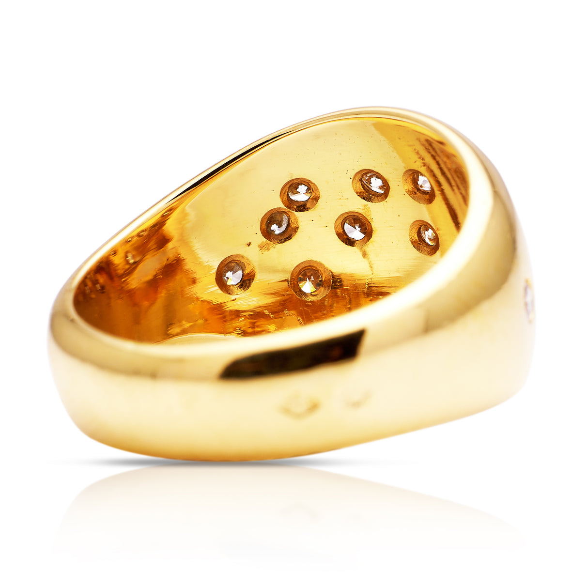 Vintage French diamond constellation ring, rear view.