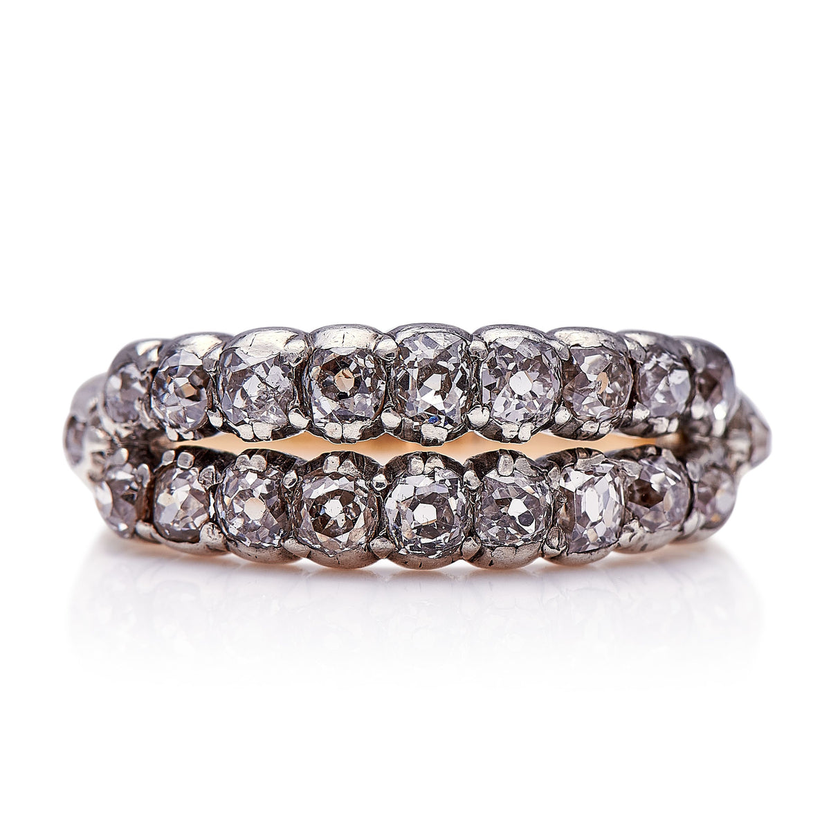 Victorian-Georgian-Diamond-Double-Row-Rings