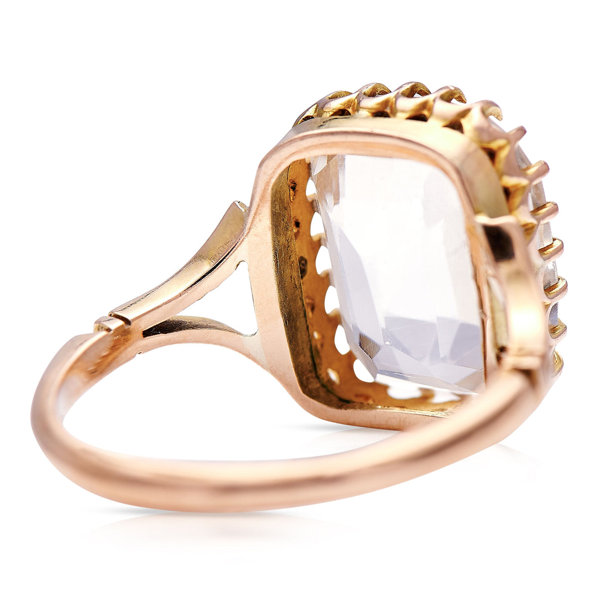 Untreated Antique Victorian, 18ct Gold, Rock Crystal Ring Engagement Ring