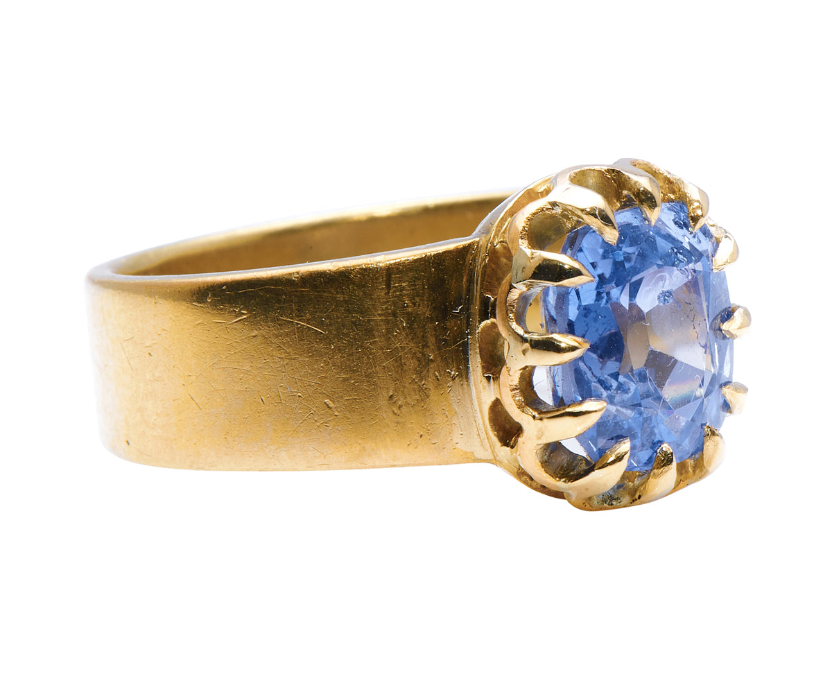 Victorian, 18ct Gold, Cushion-Cut Sapphire Engagement Ring | Antique Rings | Antique Ring Boutique | Vintage Engagement Rings | Antique Engagement Rings