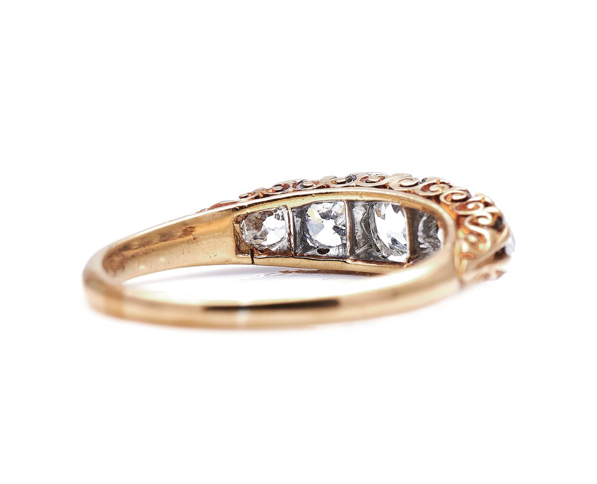 Victorian, 18ct Gold, Diamond Five-Stone Ring | Antique Rings | Antique Ring Boutique | Vintage Engagement Rings | Antique Engagement Rings