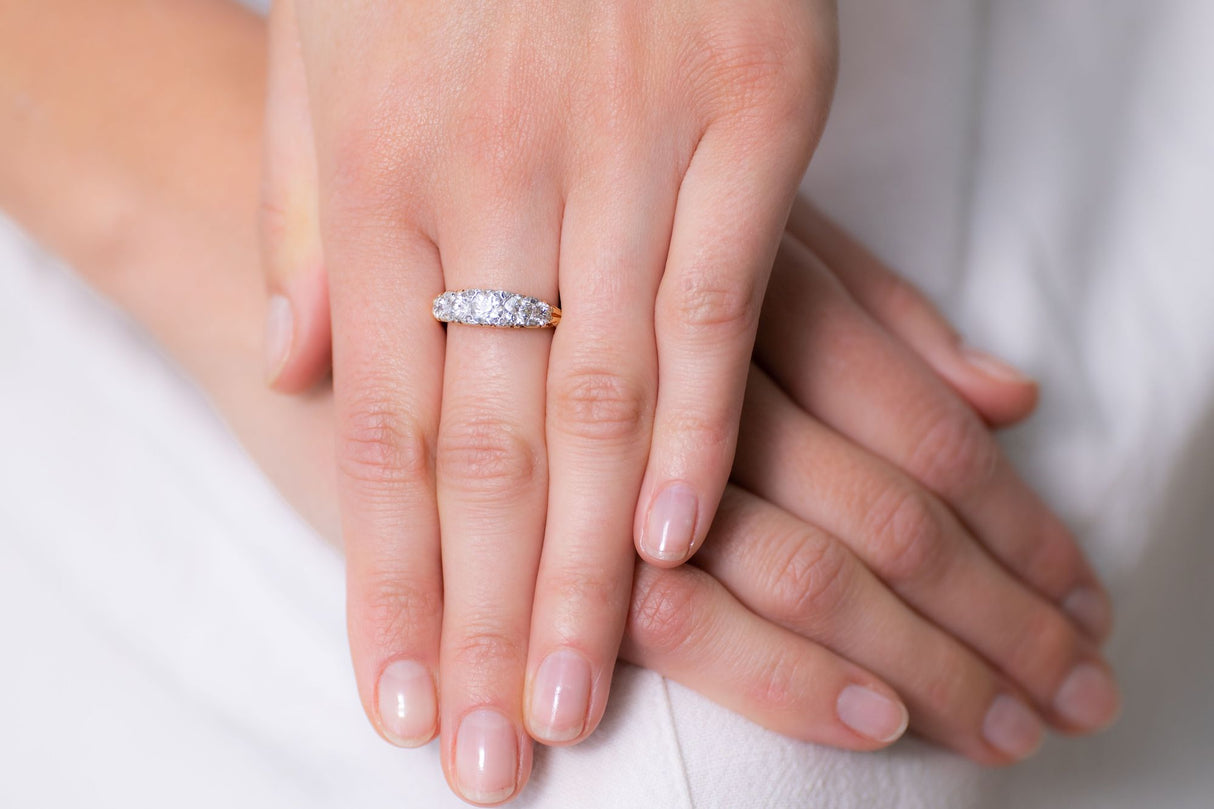 Victorian, 18ct Gold, Diamond Five-Stone Ring | Antique Rings | Antique Ring Boutique | Vintage Engagement Rings | Antique Engagement Rings