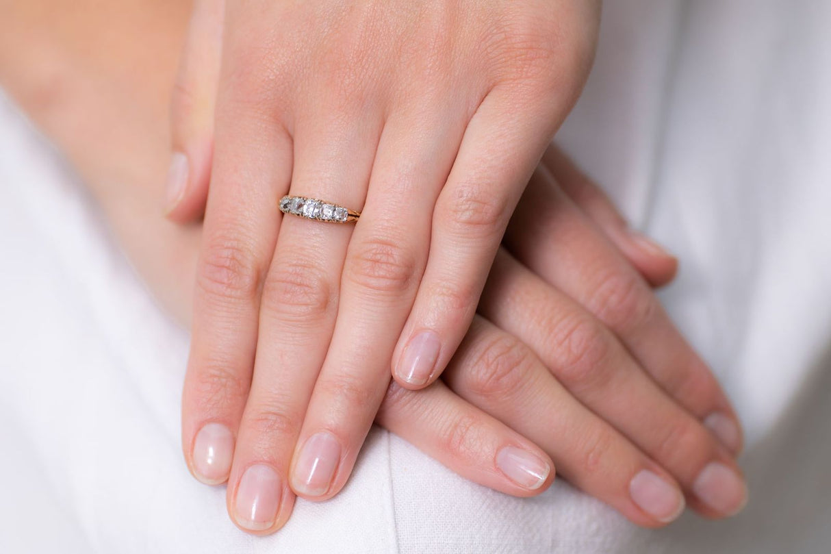 Victorian, 18ct Gold, Old-Cut Diamond Five Stone Ring Antique Ring Boutique | Untreated Gemstone Rings | Antique Rings | Antique Jewellery Company | | Art Deco | Vintage Jewelry | Antique Engagement Rings | Art Deco Rings | Antique Rings | Antique Jewellery Company | Antique Jewelry | Vintage Jewellery