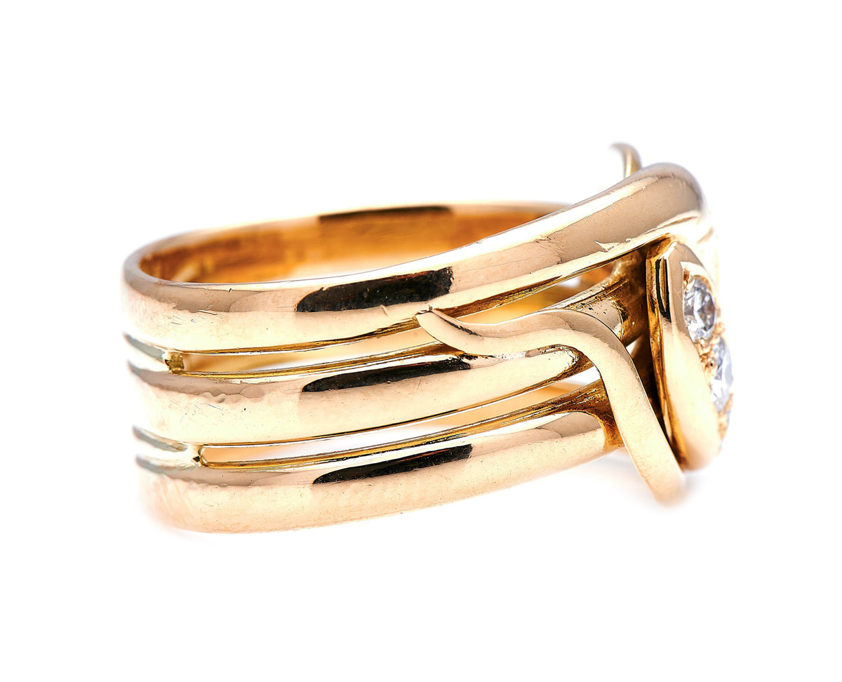 Victorian, French, 18ct Gold, Diamond Snake Ring | Antique Rings | Antique Ring Boutique | Vintage Engagement Rings