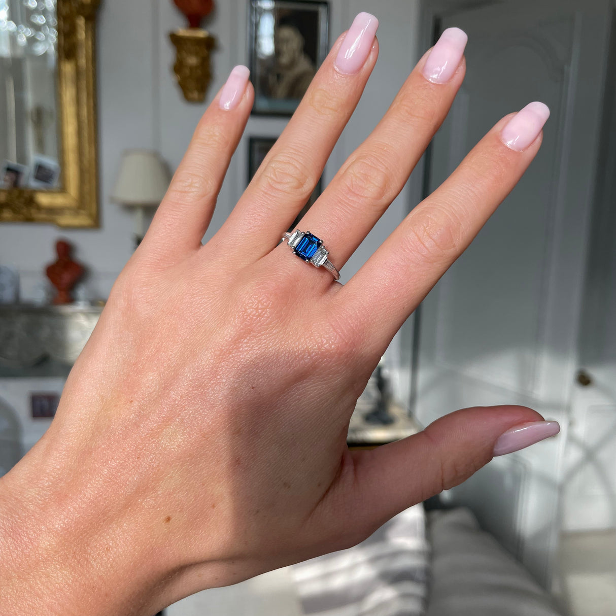Cartier | vintage, sapphire and diamond engagement ring, platinum