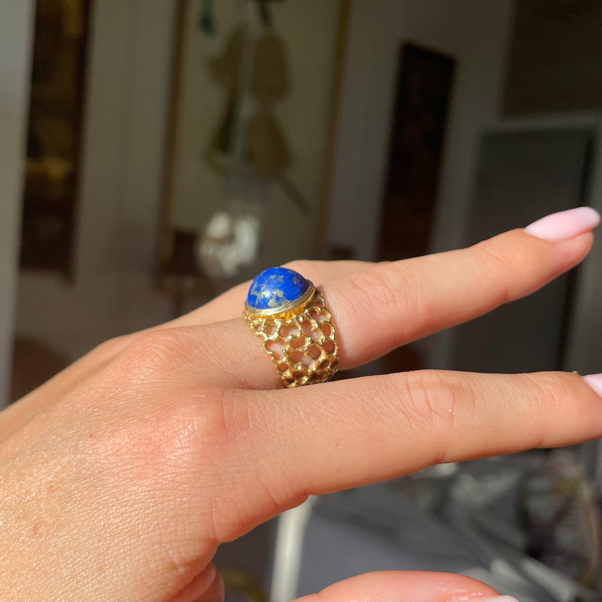 Naturalistic | vintage lapis ring, 18ct gold