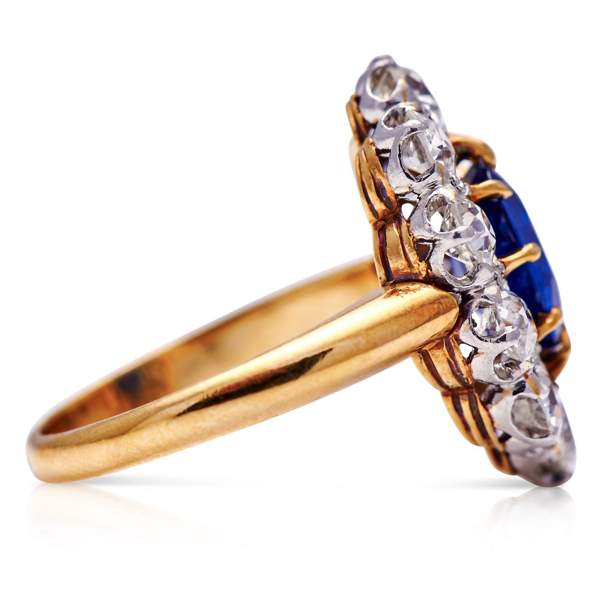 Vintage Antique Edwardian, 18ct Gold, Sapphire and Diamond Ring