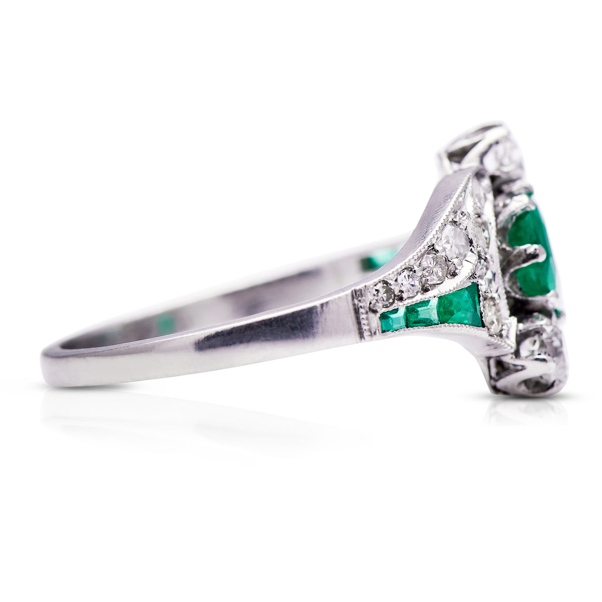 Art Deco, Platinum, Emerald and Diamond Ring | Vintage Engagement Rings | Antique Engagement Ring | Antique Rings | Vintage Rings Emerald collection Emerald rings. Emerald ring. Emerald and diamond rings. Emerald engagement ring. Emerald engagement rings. Emerald and diamond engagement ring. Emerald and diamond engagement rings. Platinum emerald ring. Antique emerald ring.
