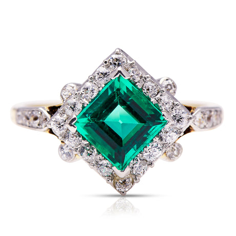 Emerald-Edwardian-Columbian-Diamond-Mixed-Metals-Ring