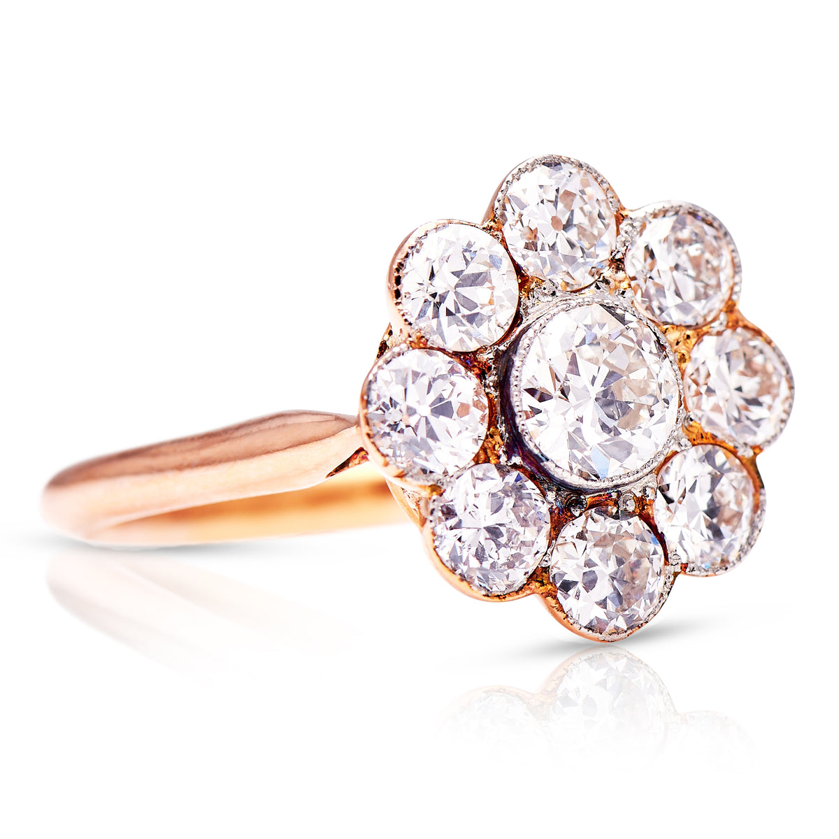 Antique, Edwardian diamond daisy cluster ring