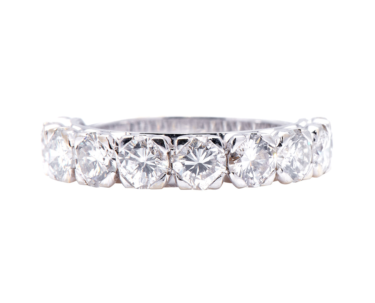 Vintage-Ring-French-Half-Eternity-18-Carat-White-Gold-Diamond-Antique