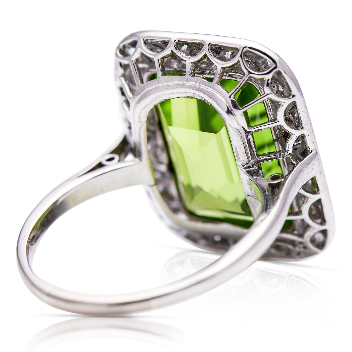 Antique, Belle Époque, peridot & diamond ring