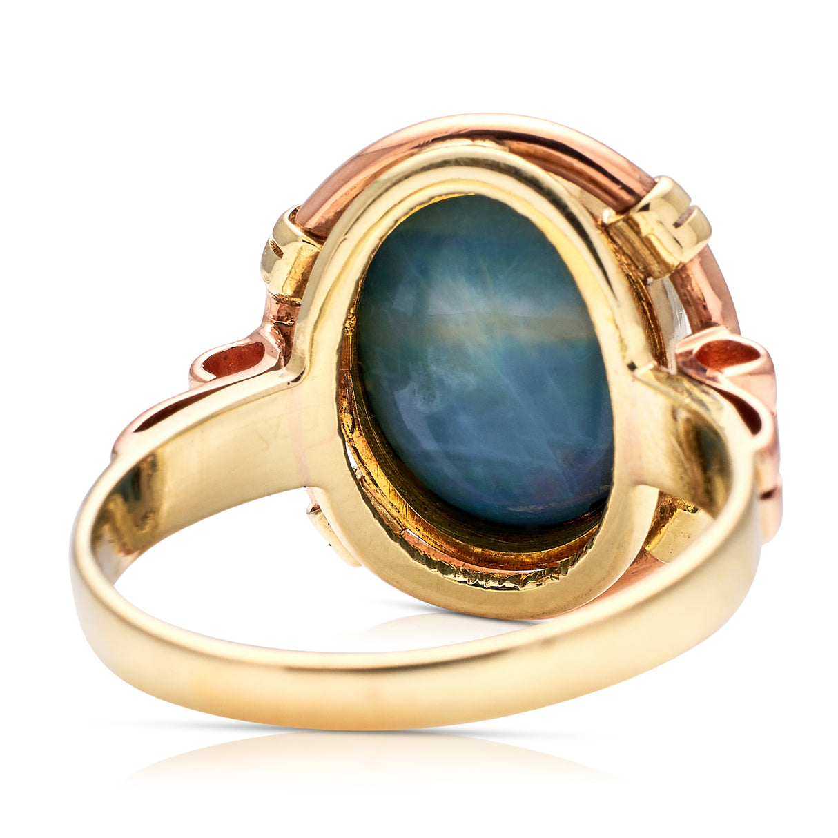Antique | 1920s, black opal ring, rose & yellow gold