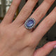 Antique | Edwardian, cabochon sapphire & diamond cluster ring