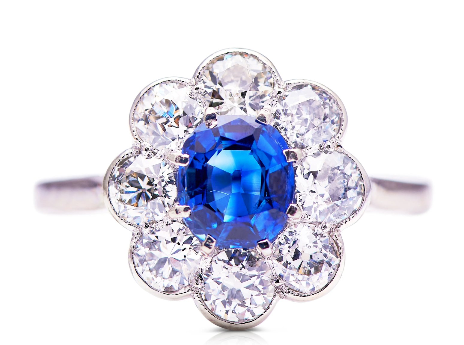 BELLE ÉPOQUE Sapphire 1-1 Belle Époque White Gold, Blue Sapphire and Diamond Pavé Ring