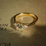 1.07ct diamond and diamond three stone engagement ring in classic yellow gold setting