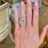 1950s morganite & diamond cocktail cluster ring