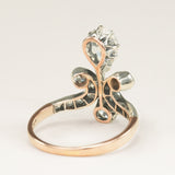 Antique, Edwardian pear cut diamond motif engagement ring