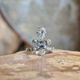 Antique, Edwardian pear cut diamond motif engagement ring