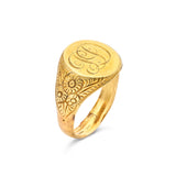 Signet Ring initials "JD", 18ct Yellow Gold