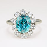 Vintage, zircon & diamond cluster ring
