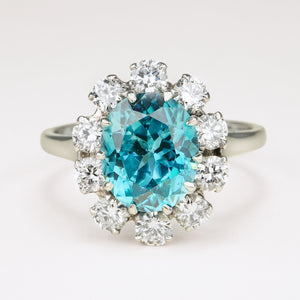 Vintage, zircon & diamond cluster ring