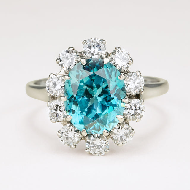 Vintage, zircon & diamond cluster ring