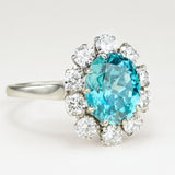 Vintage, zircon & diamond cluster ring