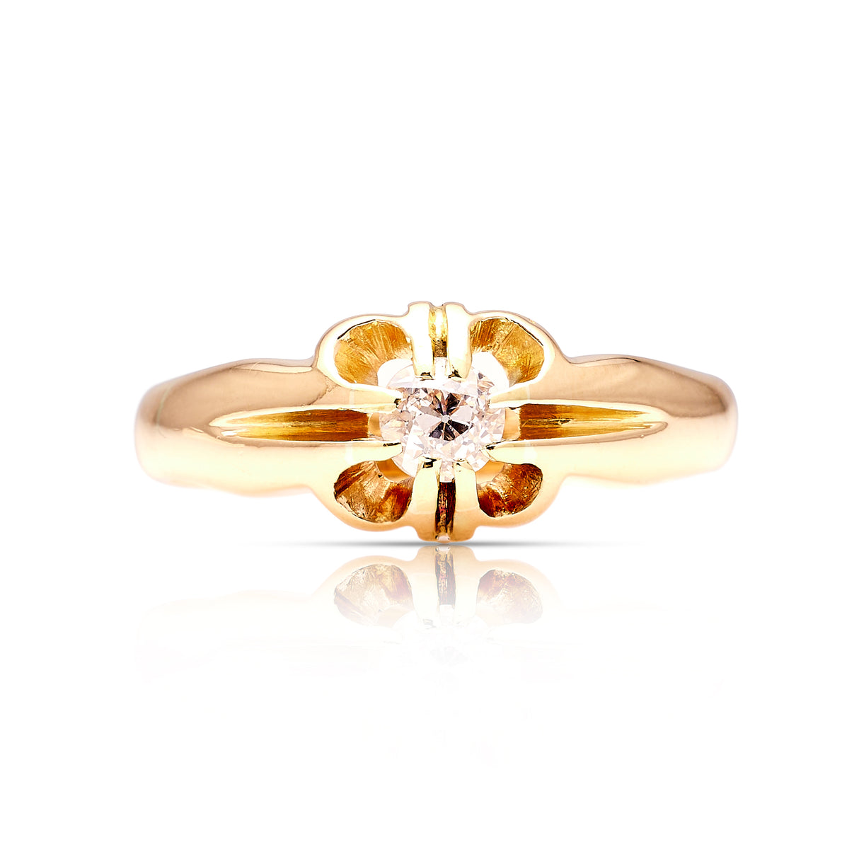 Antique, Victorian diamond solitaire ring front 