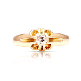Antique, Victorian diamond solitaire ring front 