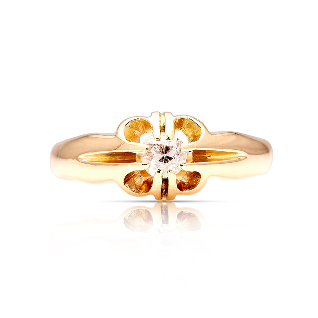 Antique, Victorian diamond solitaire ring front 