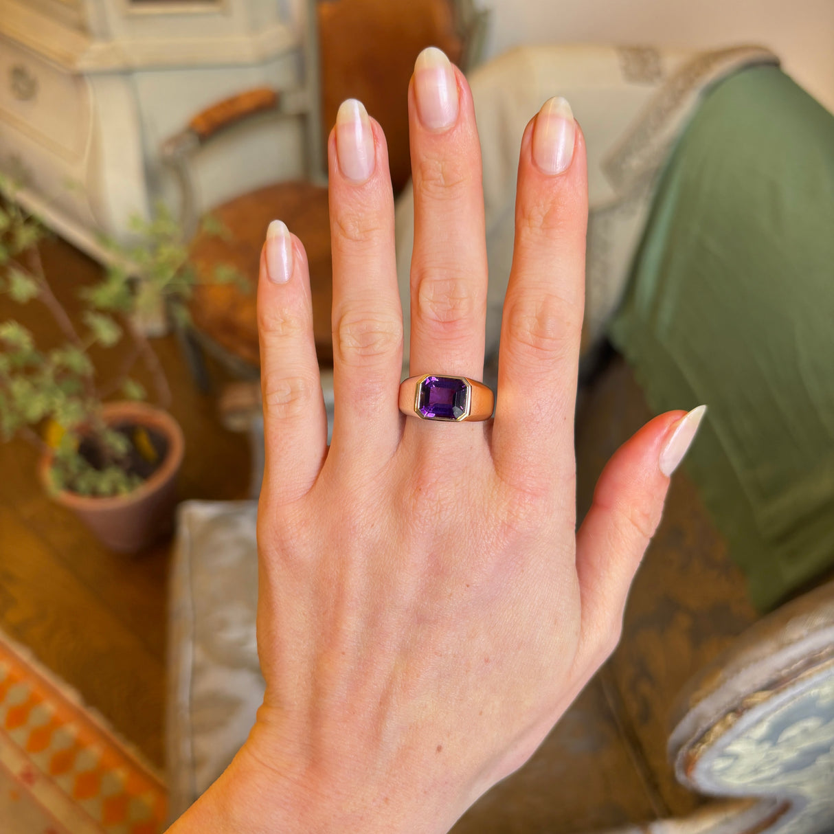 Vintage, amethyst chunky band