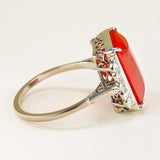 Antique, Edwardian fire opal & diamond cocktail ring