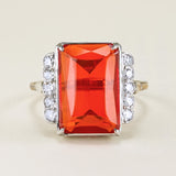 Antique, Edwardian fire opal & diamond cocktail ring