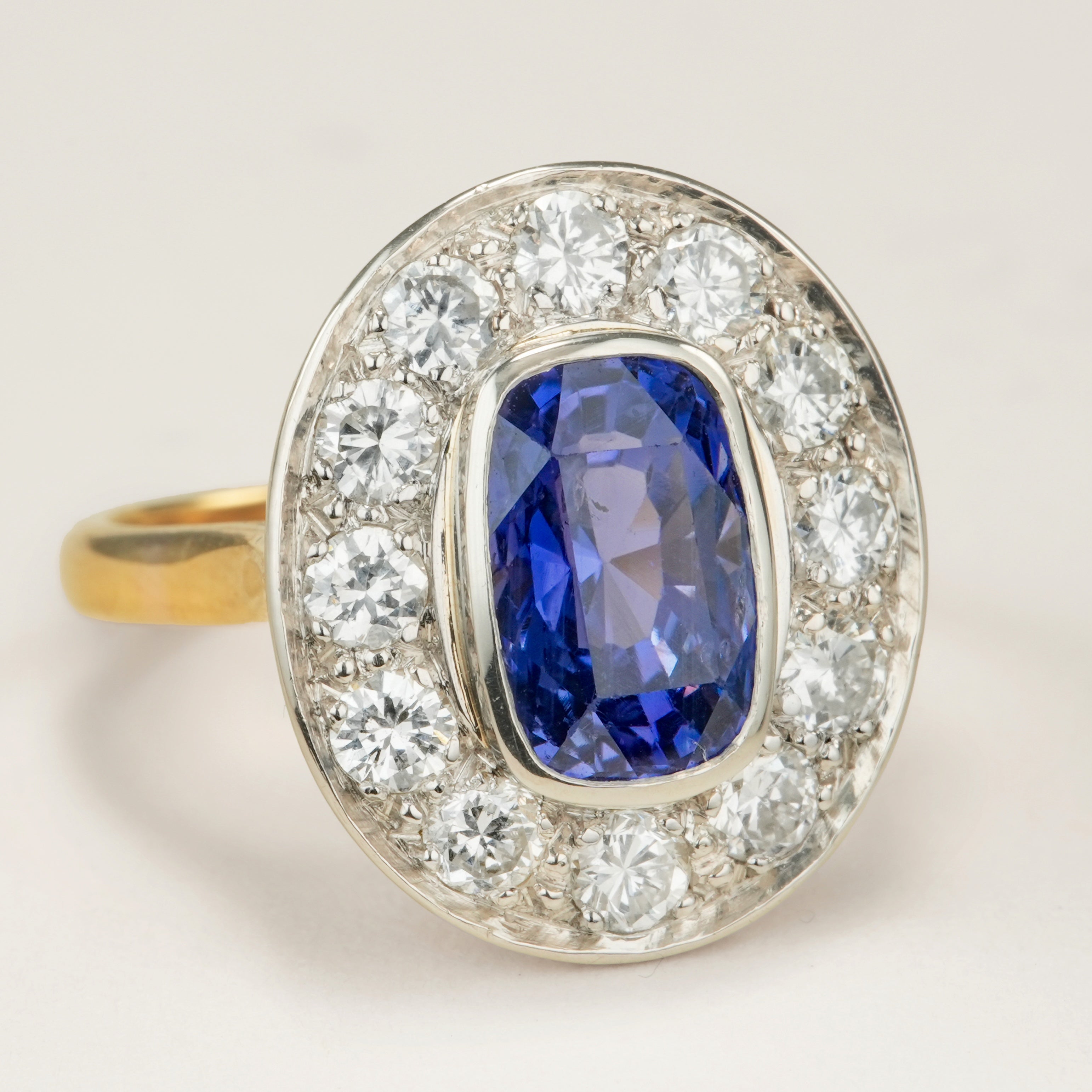 Vintage, 1980s French sapphire & diamond cluster ring
