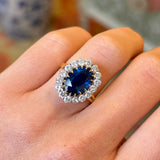 Vintage, 1980s sapphire and diamond cluster ring