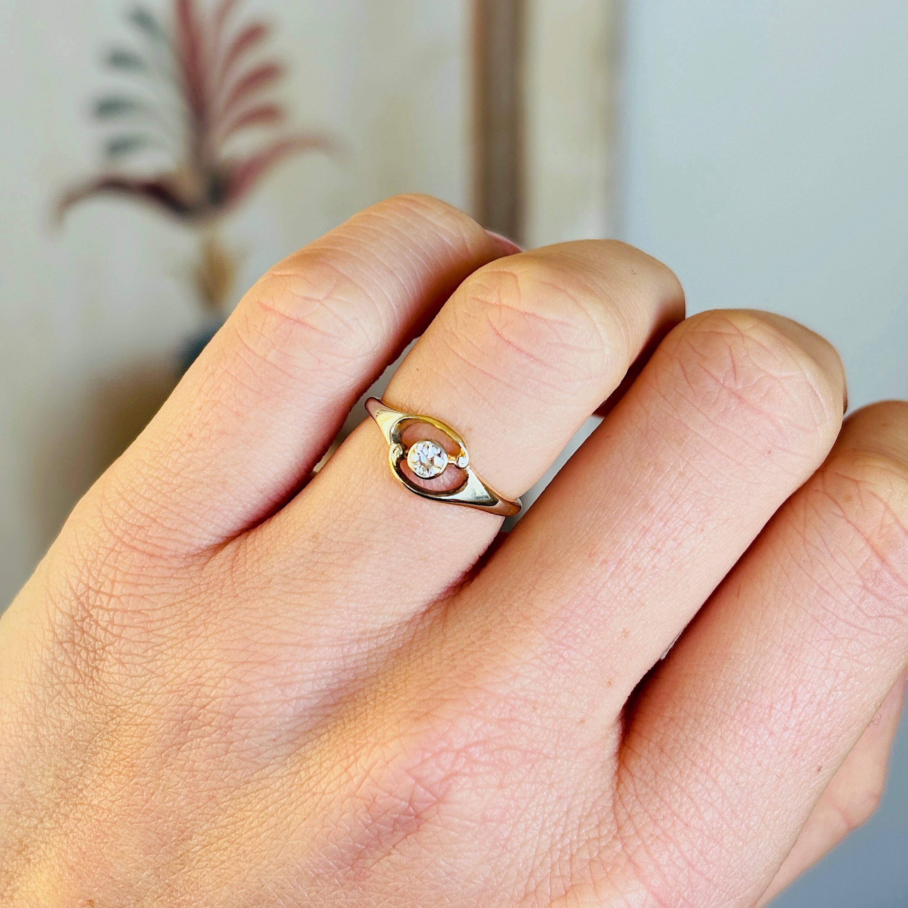 Vintage, Art Deco old cut diamond engagement ring – Antique