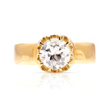 Antique, Victorian solitaire diamond gypsy ring