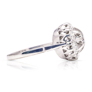 Vintage, diamond cluster engagement ring