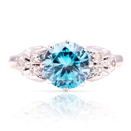 Vintage,  1960s single stone zircon ring