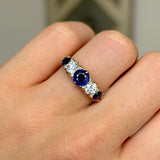 Antique, Victorian sapphire and diamond five-stone ring