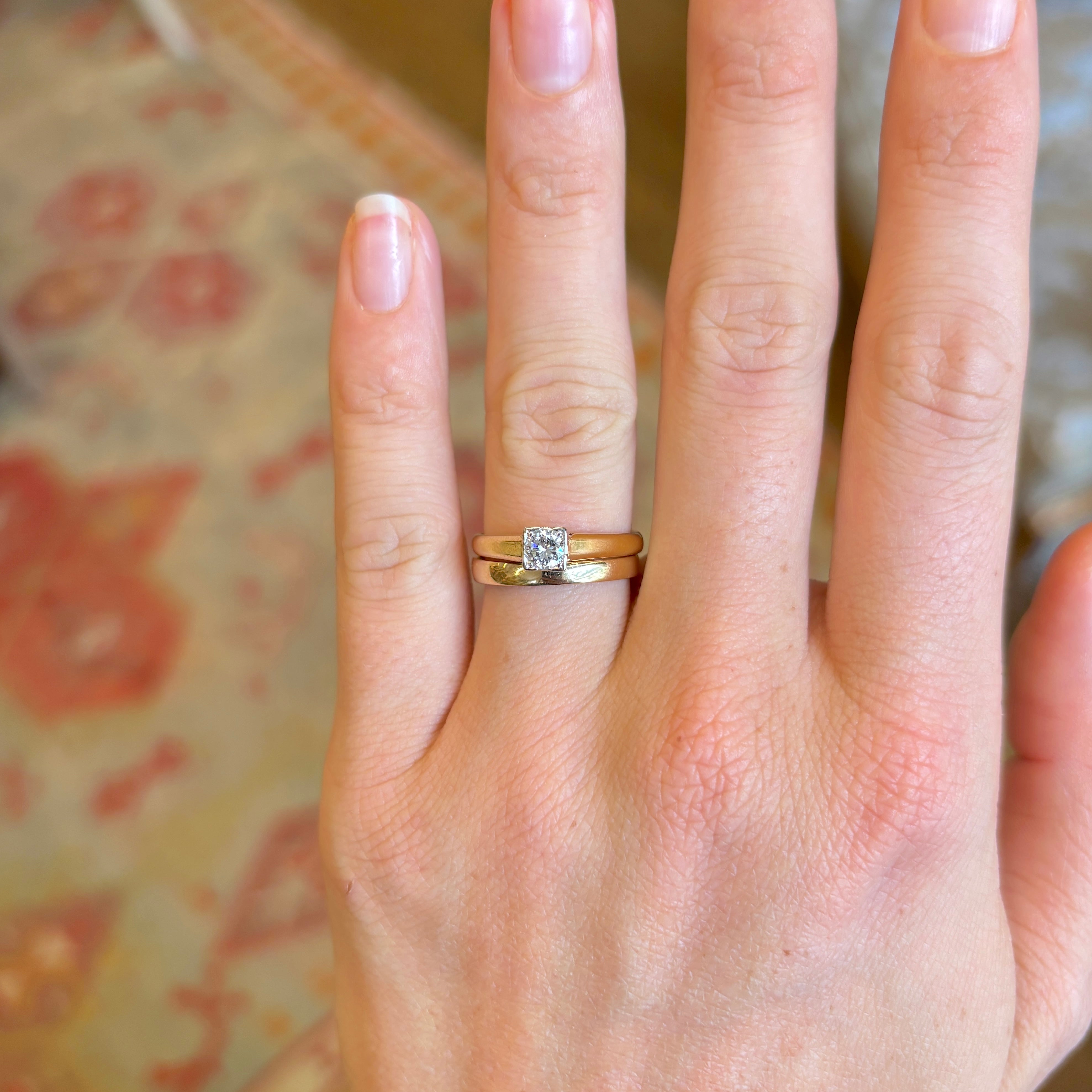 Vintage solitaire diamond engagement ring