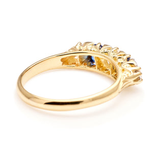 Antique, Victorian sapphire and diamond half hoop ring