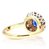Vintage, Art Deco sapphire & diamond cluster ring back