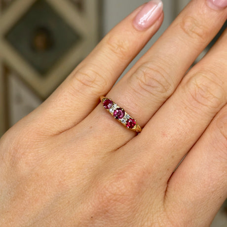 Antique, Victorian ruby & diamond engagement ring
