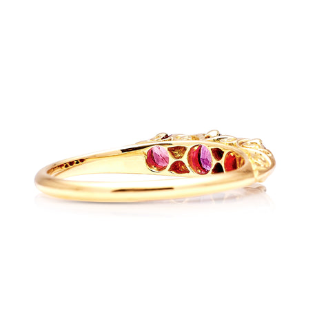 Antique, Victorian ruby & diamond engagement ring back